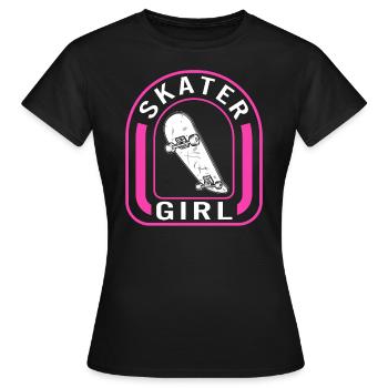 Skater Girl Shirt, Funny Skate Boarding Femme - T-shirt Femme - noir - Devant - AI Model Female 172 dark (172cm)