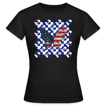 Independence Day Shirt, Freedom America Flagge Cool - Frauen T-Shirt - Schwarz - Vorne - AI Model Female 172 dark (172cm)