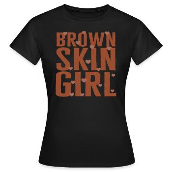 Juneteenth Shirt, Brown Skin Girl Melanin Queen - T-shirt Femme - noir - Devant - AI Model Female 172 dark (172cm)