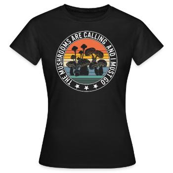 Svampe skjorte, svampene kalder, sjovt - Dame-T-shirt - sort - Foran - AI Model Female 172 dark (172cm)