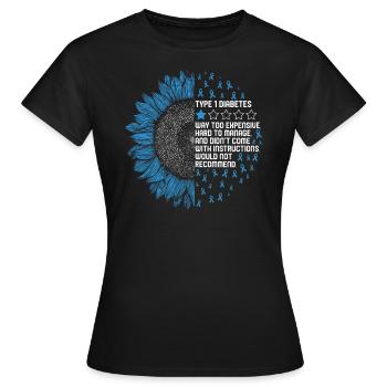 Diabetes Awareness Shirt, Typ Eins Diabetes One - Frauen T-Shirt - Schwarz - Vorne - AI Model Female 172 dark (172cm)