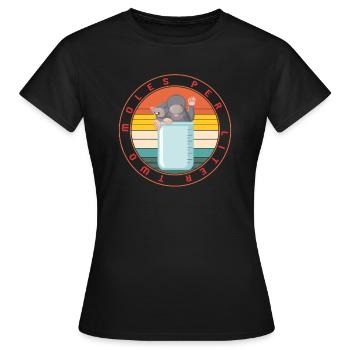Chemical Pun Element Shirt, Two Moles Per Little - Women's T-Shirt - black - Front - AI Model Female 172 dark (172cm)