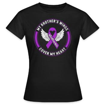 Chemise de sensibilisation aux surdoses de drogue, les ailes de mon frère - T-shirt Femme - noir - Devant - AI Model Female 172 dark (172cm)