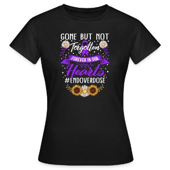 Chemise de sensibilisation aux surdoses de drogue, disparue mais pas - T-shirt Femme - noir - Devant - AI Model Female 172 dark (172cm)