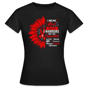 HIV AIDS Awareness Month Shirt, I Wear Red For - Women's T-Shirt - black - Front - AI Model Female 172 dark (172cm)