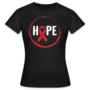 HIV AIDS Awareness Month Shirt, Hope Red Ribbon - Women's T-Shirt - black - Front - AI Model Female 172 dark (172cm)