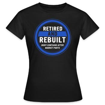 Hüft- und Knie-OP-Shirt, ausgemustert und umgebaut - Frauen T-Shirt - Schwarz - Vorne - AI Model Female 172 dark (172cm)