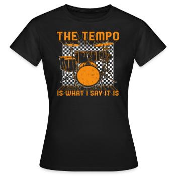 chemise de batteur, le tempo est ce que je dis qu’il est, - T-shirt Femme - noir - Devant - AI Model Female 172 dark (172cm)