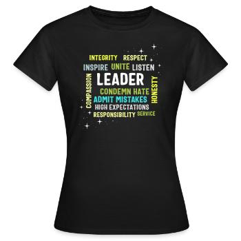 Chemise de leadership, Leader Integrity Unite - T-shirt Femme - noir - Devant - AI Model Female 172 dark (172cm)