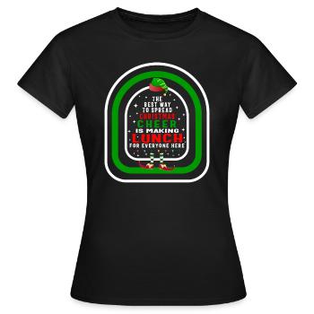 Weihnachtshemd, Weihnachtsstimmung macht Mittagessen - Frauen T-Shirt - Schwarz - Vorne - AI Model Female 172 dark (172cm)