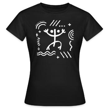 Chemise symbole de grenouille Coqui, Porto Rico National - T-shirt Femme - noir - Devant - AI Model Female 172 dark (172cm)
