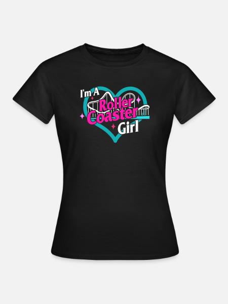 Ich bin ein Achterbahn-Mädchenhemd, Achterbahn - Frauen T-Shirt - Schwarz