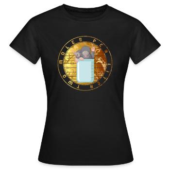 Chemical Pun Element Shirt, Two Moles Per Little - Women's T-Shirt - black - Front - AI Model Female 172 dark (172cm)