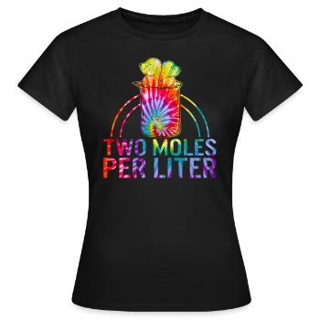 Chemical Pun Element Shirt, Two Moles Per Little - Women's T-Shirt - black - Front - AI Model Female 172 dark (172cm)