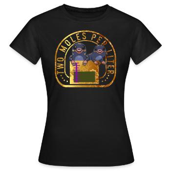Chemical Pun Element Shirt, Two Moles Per Little - Women's T-Shirt - black - Front - AI Model Female 172 dark (172cm)