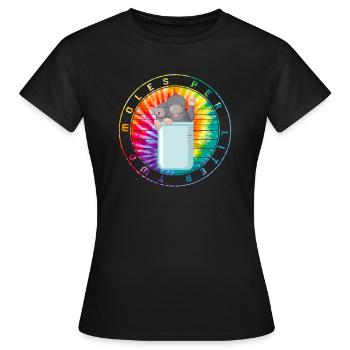 Chemical Pun Element Shirt, Two Moles Per Little - Women's T-Shirt - black - Front - AI Model Female 172 dark (172cm)