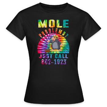 Problèmes de taupe vintage Day Mole Il suffit d’appeler - T-shirt Femme - noir - Devant - AI Model Female 172 dark (172cm)