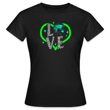 Pilotenshirt, Love Fluglotse Leopard - Frauen T-Shirt - Schwarz - Vorne - AI Model Female 172 dark (172cm)