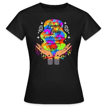 Mittagessen Lady Shirt, Mittagessen Lady Cute Butterfly Tee, - Frauen T-Shirt - Schwarz - Vorne - AI Model Female 172 dark (172cm)