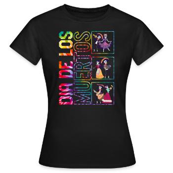 Dia de los Muertos Hemd, Ballett Folklorico Zucker - Frauen T-Shirt - Schwarz - Vorne - AI Model Female 172 dark (172cm)