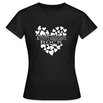 Chemise professionnelle d’activité, assistante d’activité - T-shirt Femme - noir - Devant - AI Model Female 172 dark (172cm)