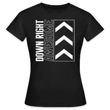 World Down Syndrome Day Shirt, Down Right Awesome - Frauen T-Shirt - Schwarz - Vorne - AI Model Female 172 dark (172cm)