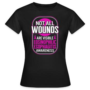 chemise EOE, toutes les plaies ne sont pas visibles en ruban tee, - T-shirt Femme - noir - Devant - AI Model Female 172 dark (172cm)