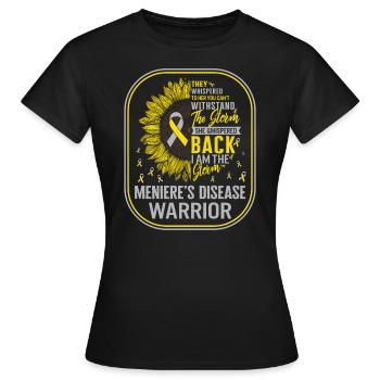 Menière's Disease Shirt, Ich bin die Sturm-Sonnenblume - Frauen T-Shirt - Schwarz - Vorne - AI Model Female 172 dark (172cm)