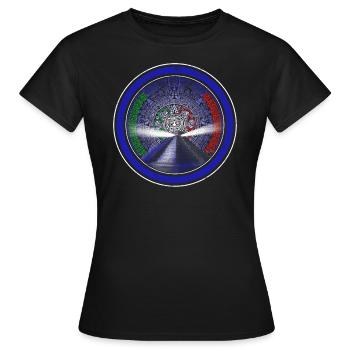 Chemise Maya, Chichen Itza Calendrier Maya Vert - T-shirt Femme - noir - Devant - AI Model Female 172 dark (172cm)