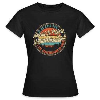 Je Ne Suis Pas Asocial Je Préfère Juste Mon Ordi - Women's T-Shirt - black - Front - AI Model Female 172 dark (172cm)