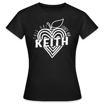Chemise personnalisée, cette fille aime sa pomme Keith - T-shirt Femme - noir - Devant - AI Model Female 172 dark (172cm)