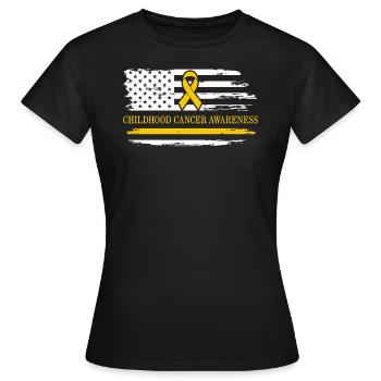 Childhood Cancer Awareness Shirt, Childhood - Women's T-Shirt - black - Front - AI Model Female 172 dark (172cm)
