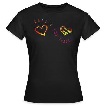 Lunch Lady Shirt, What's For Lunch Heart Tee, - Women's T-Shirt - black - Front - AI Model Female 172 dark (172cm)