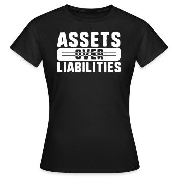 Accounting Shirt, Assets Over Liabilities Tee, - Women's T-Shirt - black - Front - AI Model Female 172 dark (172cm)