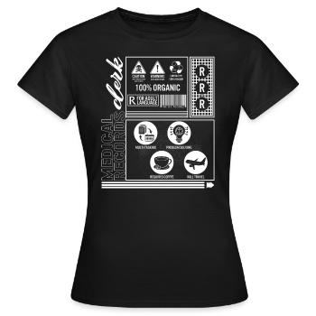Chemise médicale, dossiers médicaux commis Vintage Tee, - T-shirt Femme - noir - Devant - AI Model Female 172 dark (172cm)