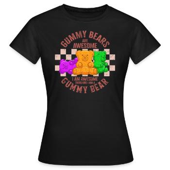 Chemise de bonbons, oursons gommeux sont génial mignon Vintage - T-shirt Femme - noir - Devant - AI Model Female 172 dark (172cm)
