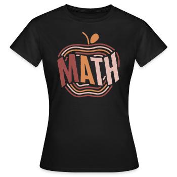 Mathematik Shirt, Mathe Apfel Niedliches T-Shirt, Mathe - Frauen T-Shirt - Schwarz - Vorne - AI Model Female 172 dark (172cm)