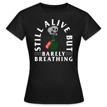 Chemise d’Halloween, toujours vivante mais respirant à peine - T-shirt Femme - noir - Devant - AI Model Female 172 dark (172cm)