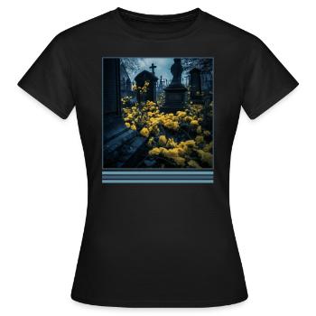 Roses jaunes et pierres tombales Vintage gothique - T-shirt Femme - noir - Devant - AI Model Female 172 dark (172cm)