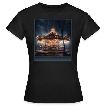 Carrousel fantomatique Vintage gothique T Shirt - T-shirt Femme - noir - Devant - AI Model Female 172 dark (172cm)