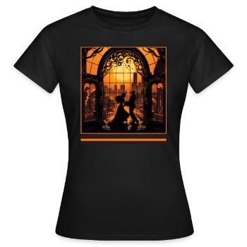 Haunted Mansion clair de lune valse Vintage gothique Tee - T-shirt Femme - noir - Devant - AI Model Female 172 dark (172cm)