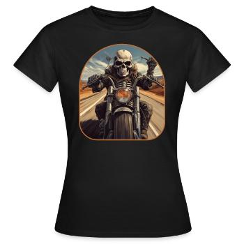 Biker Skeleton Open Road Rock - T-shirt Femme - noir - Devant - AI Model Female 172 dark (172cm)