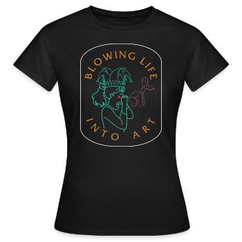 Ballon-Modellierhemd, das Leben in die Kunst bläst - Frauen T-Shirt - Schwarz - Vorne - AI Model Female 172 dark (172cm)