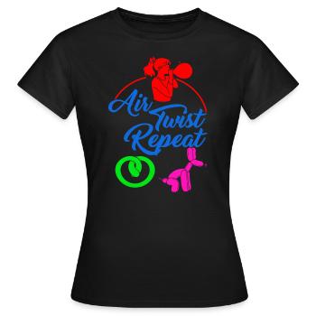 Chemise de modelage de ballon, Air Twist Repeat Blowing - T-shirt Femme - noir - Devant - AI Model Female 172 dark (172cm)