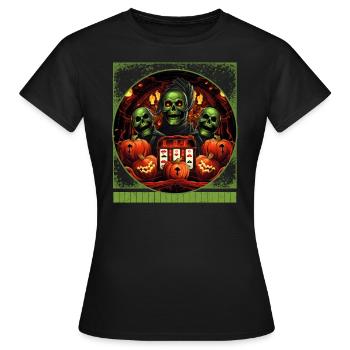 Casino Ghost Sweatshirt, Glücksspiel Halloween T-Shirt, - Frauen T-Shirt - Schwarz - Vorne - AI Model Female 172 dark (172cm)