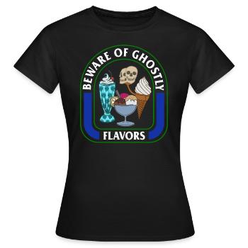 Chemise d’Halloween, méfiez-vous des saveurs fantomatiques - T-shirt Femme - noir - Devant - AI Model Female 172 dark (172cm)