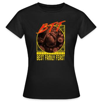 Chemise de Thanksgiving, BFF meilleur T-shirt de fête de famille, - T-shirt Femme - noir - Devant - AI Model Female 172 dark (172cm)