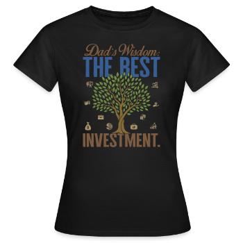 Fatherhood Shirt, Dad's Wisdom The Best - Women's T-Shirt - black - Front - AI Model Female 172 dark (172cm)