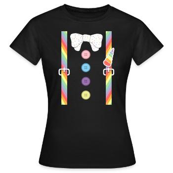 Unicorn Shirt, Suspender Unicorn Fantasy Horn - Women's T-Shirt - black - Front - AI Model Female 172 dark (172cm)