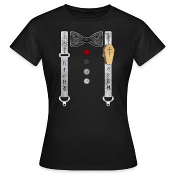 Sarghemd, Hosenträger-T-Shirt, Geschenk für Halloween - Frauen T-Shirt - Schwarz - Vorne - AI Model Female 172 dark (172cm)